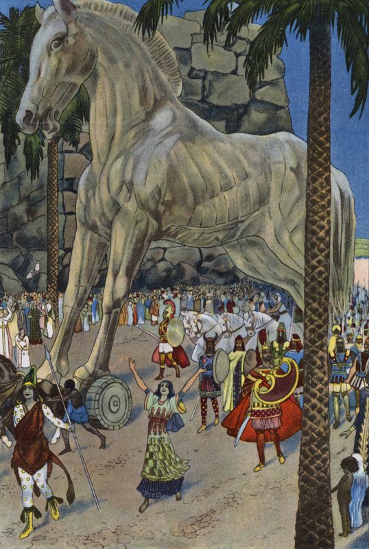 O Cavalo de Tróia (cor litho) de Artus Scheiner