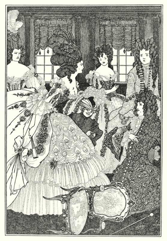 A Batalha do Beleza e das Belas (gravação) de Aubrey (after) Beardsley