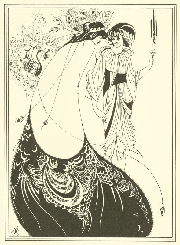A Saia do Pavão (litografia) de Aubrey (after) Beardsley