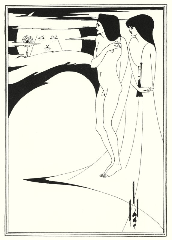 A Mulher na Lua (gravura) de Aubrey (after) Beardsley