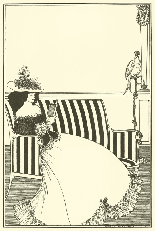 Design da Capa, Smithers Catálogo de Livros Raros, leitura, sofá de Aubrey Beardsley
