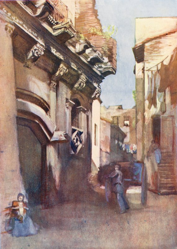 Roma: Casa de Crescêncio (litografia a cores) de Aubrey Waterfield