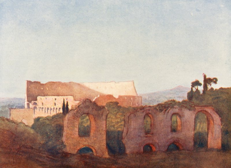 Roma: Coliseu (litografia a cores) de Aubrey Waterfield