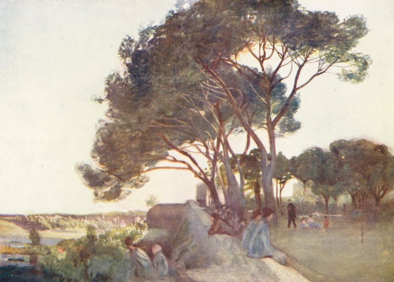 Roma: Da Porta Asinaria (litografia a cores) de Aubrey Waterfield