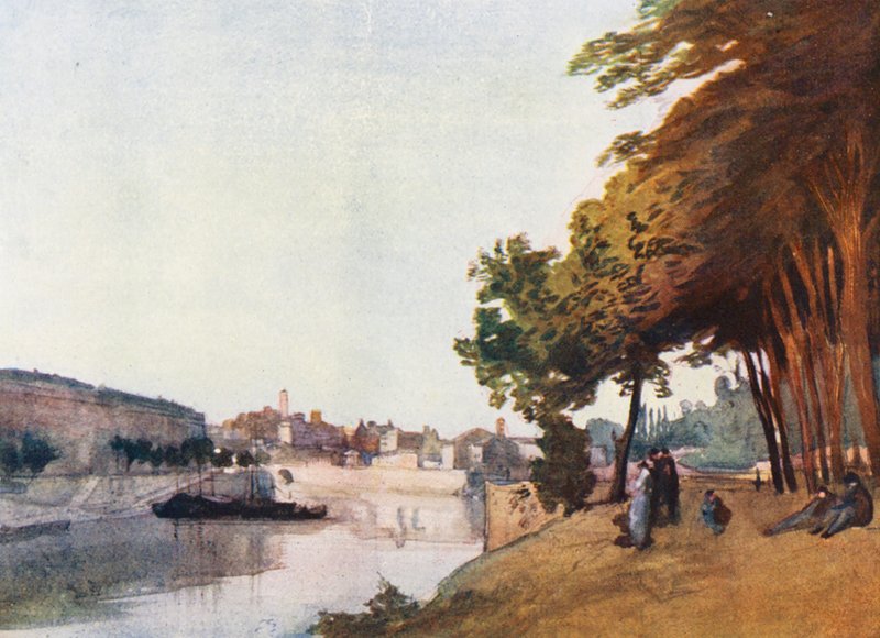 Roma: A Marmorata (litografia a cores) de Aubrey Waterfield