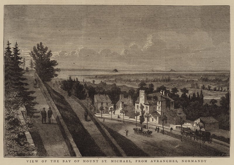 Vista, baía, monte, st, michael, avranches, normandy de Auguste Victor Deroy