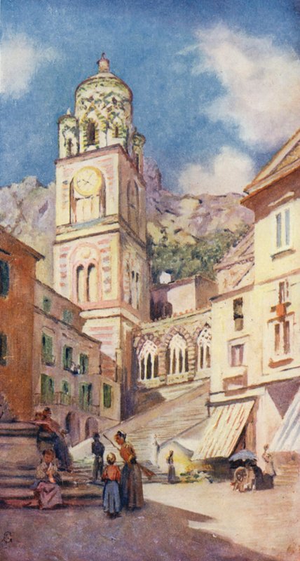 Catedral de Amalfi (litografia a cores) de Augustine Fitzgerald