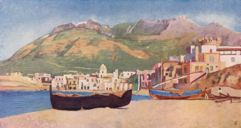 Forio Ischia (litografia a cores) de Augustine Fitzgerald