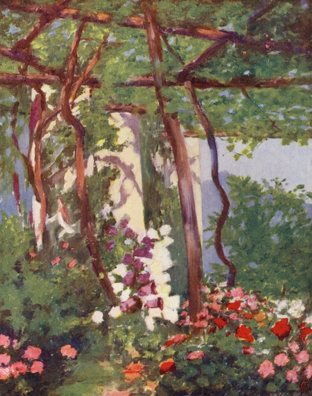 Jardim, Villa Palumbo, Ravello (litografia a cores) de Augustine Fitzgerald