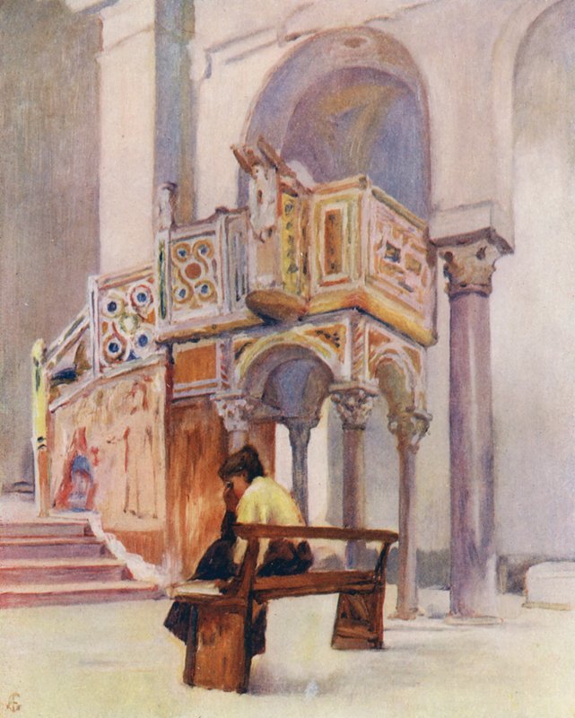 Púlpito de San Giovanni Del Toro, Ravello (litografia a cores) de Augustine Fitzgerald