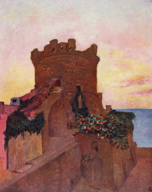 O Torrione, Forio, Ischia (litografia a cores) de Augustine Fitzgerald