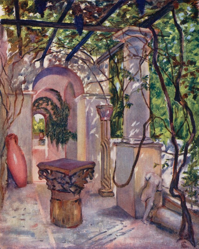 Villa Munthe, Anacapri (litografia a cores) de Augustine Fitzgerald