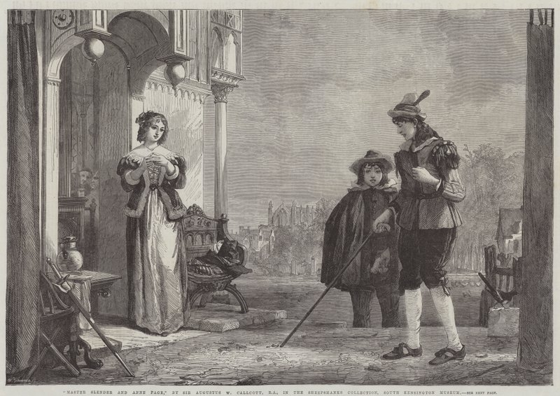 Master Slender e Anne Page de Augustus Wall Callcott