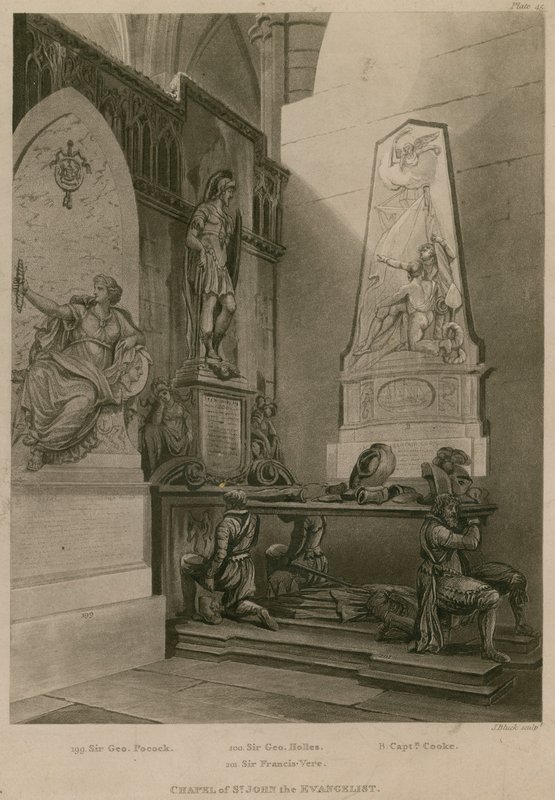 Capela de São João Evangelista, Abadia de Westminster, Londres de Augustus Charles Pugin