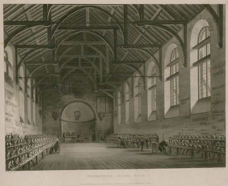 Interior da Escola de Westminster de Augustus Charles Pugin