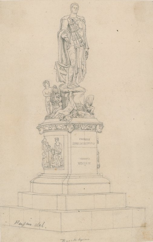 Estátua de Frances, Duque de Bedford, em Russell Square, Londres de Augustus Charles Pugin