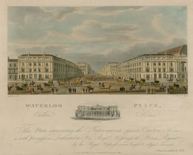Waterloo Place, casa de Carlton, Londres de Augustus Charles Pugin