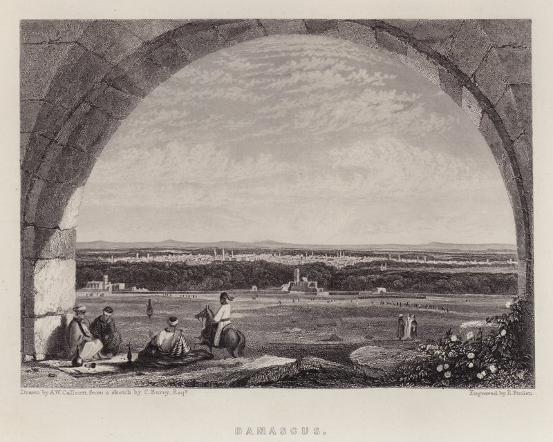 Damasco (cor litho) de Augustus Wall (after) Callcott