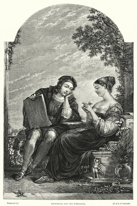 Raffaelle e a Fornarina (gravura) de Augustus Wall (after) Callcott