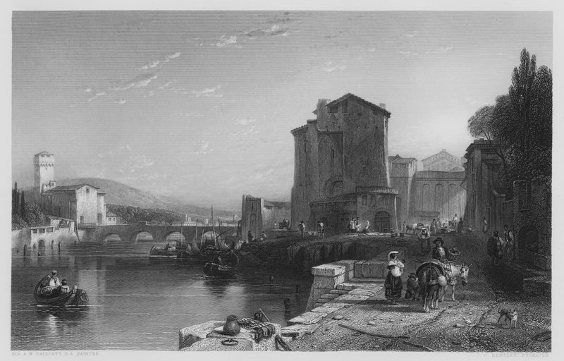 O Porto de Leghorn, a partir da foto na Galeria Vernon (gravação) de Augustus Wall (after) Callcott