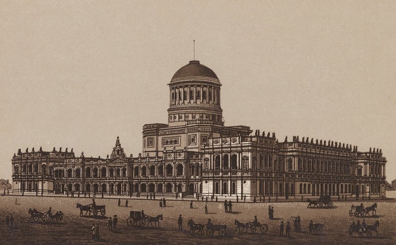 Melbourne, Austrália: Novos tribunais (litografia) de Australian School