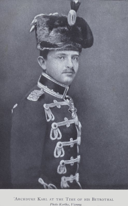 Arquiduque Carlos, mais tarde Carlos I, Imperador da Áustria (foto a p/b) de Austrian Photographer