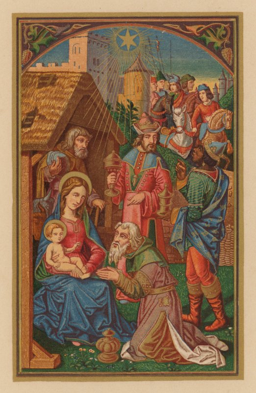 Adoratio magorum (chromolitho) de Austrian School