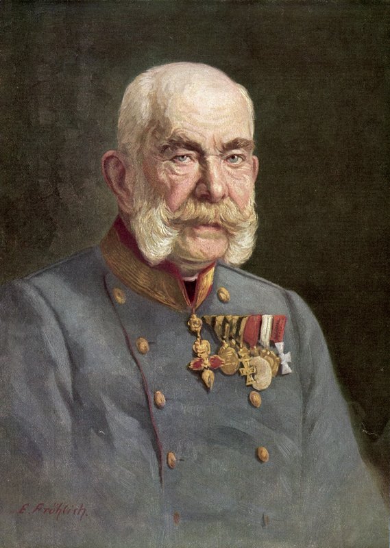 Franz Joseph I, Imperador da Áustria (litografia a cores) de Austrian School