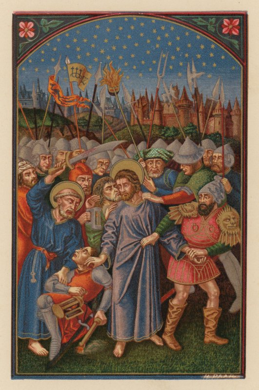 Jesus a Judaeis comprehensus (chromolitho) de Austrian School