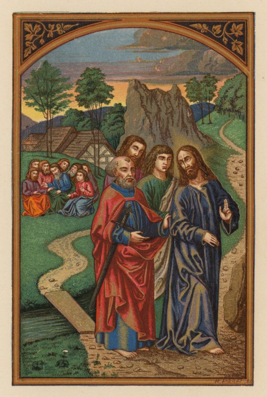 Jesus saiu no Monte das Oliveiras (cromolito) de Austrian School