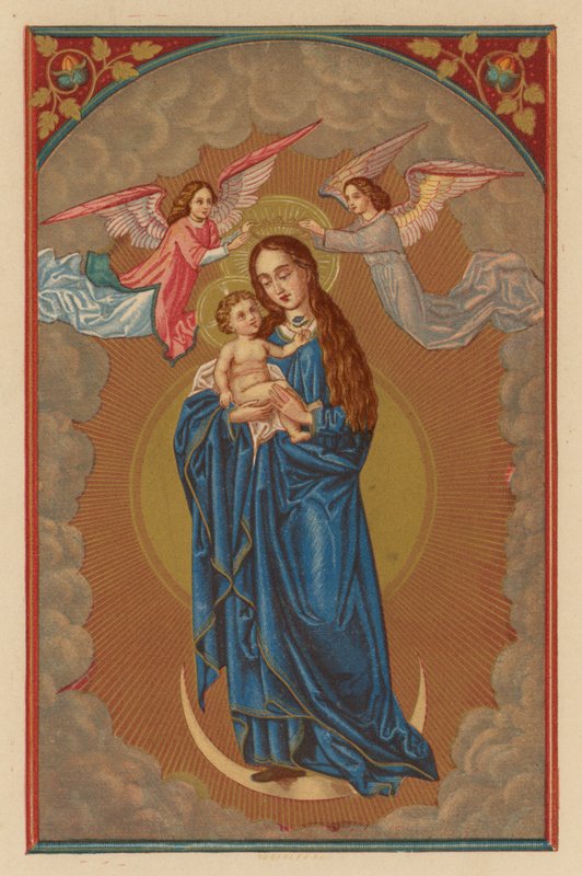 Jesus infans florem monstrans (chromolitho) de Austrian School