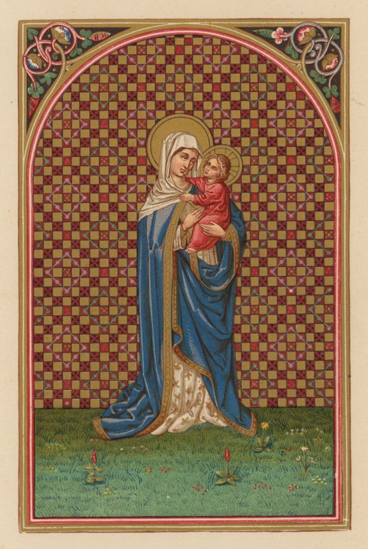 mãe adorável (cromolito) de Austrian School
