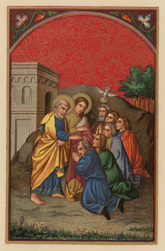 Santos Pedro e João em Samaria (cromolito) de Austrian School