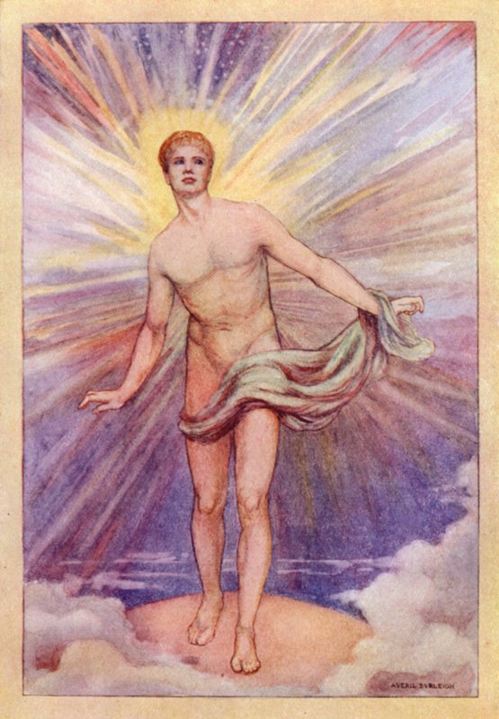 John Keats: Hyperion (lito colorido) de Averil Mary Burleigh