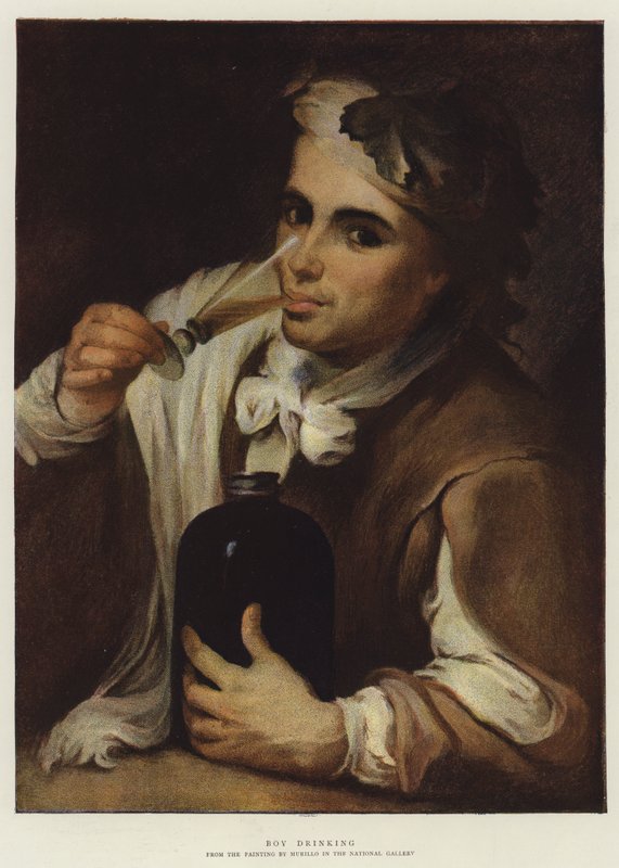 Beber Menino (Chromolitho) de Bartolomé Esteban Murillo
