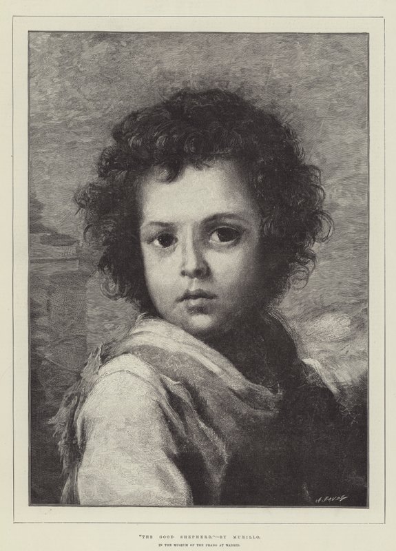 O Bom Pastor, no Museu do Prado em Madri de Bartolomé Esteban Murillo