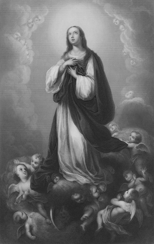 Adoração (gravura) de Bartolome Esteban (after) Murillo