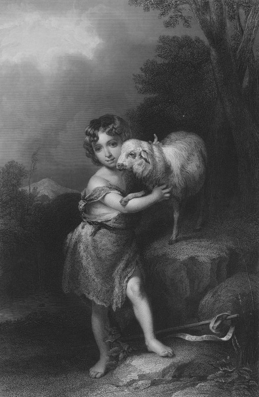 O Menino São João (gravura) de Bartolome Esteban (after) Murillo