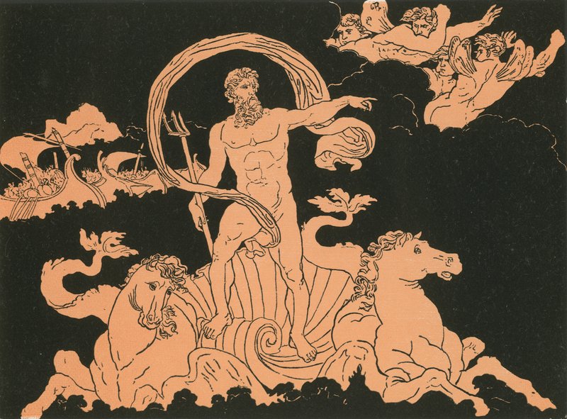 Netuno Stilling as ondas de Bartolomeo Pinelli