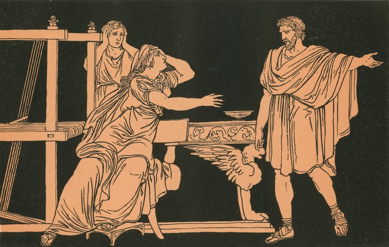 A mãe de Euryalus recebendo a notícia de sua morte de Bartolomeo Pinelli