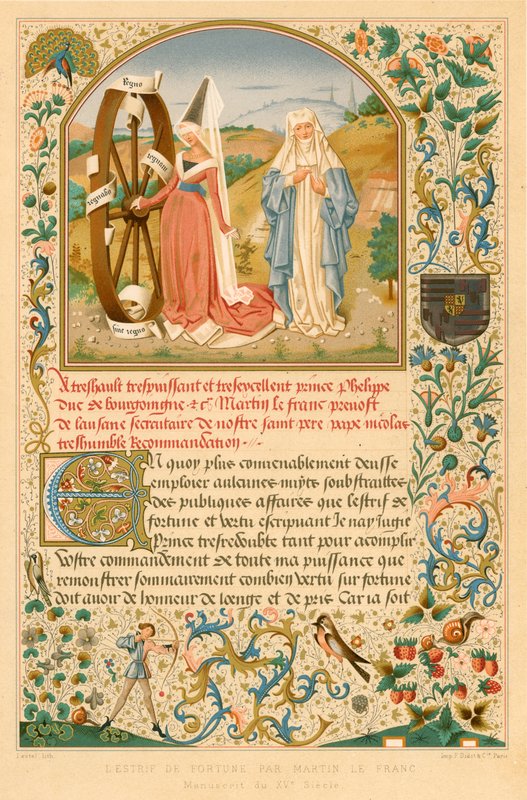 LEstrif de Fortune de Martin le Franc. Manuscrito do século XV de Belgian School