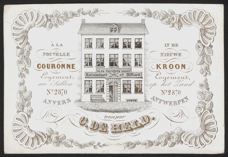 La Nouvelle Couronne, De Nieuwe Kroon, Anvers, Antuérpia (gravura) de Belgian School