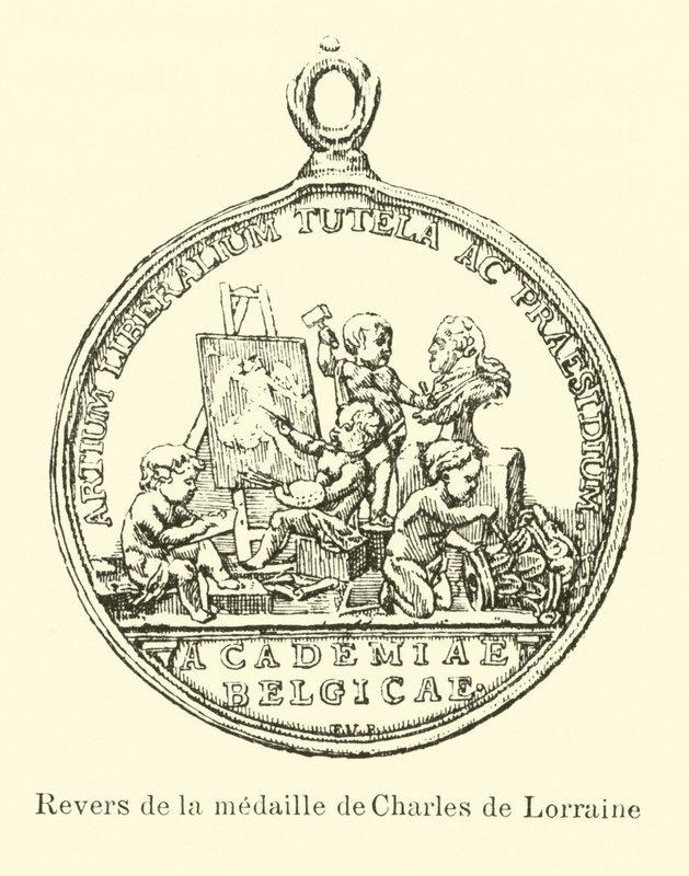 Reverso da medalha de Carlos da Lorena de Belgian School