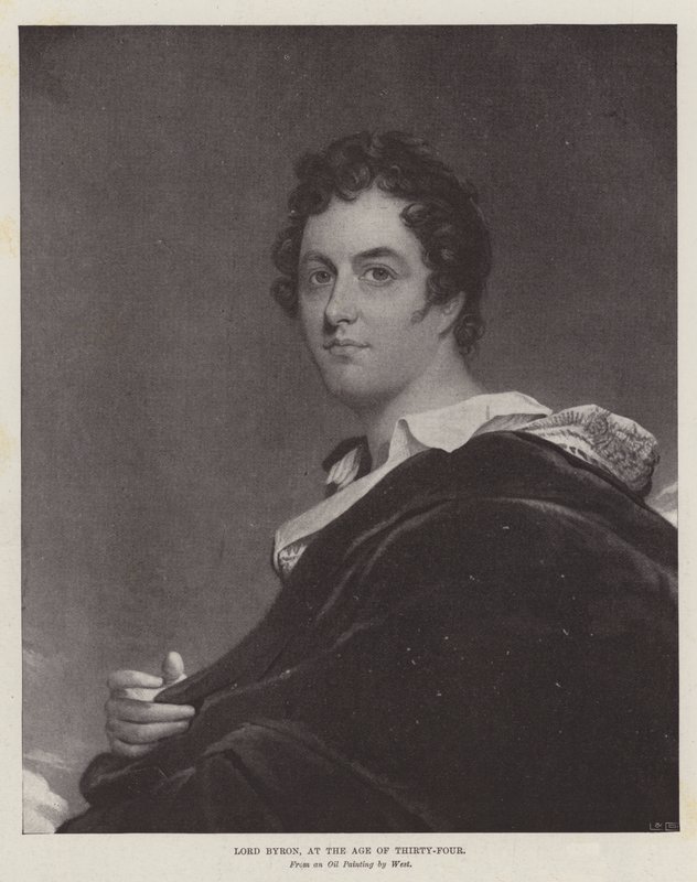 Lord Byron, na idade de trinta e quatro de Benjamin West