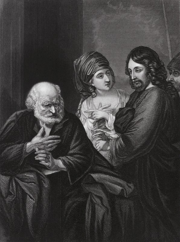 Pedro negando Cristo (gravura) de Benjamin (after) West