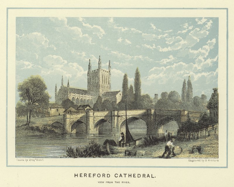 Catedral de Hereford, vista do rio de Benjamin Baud
