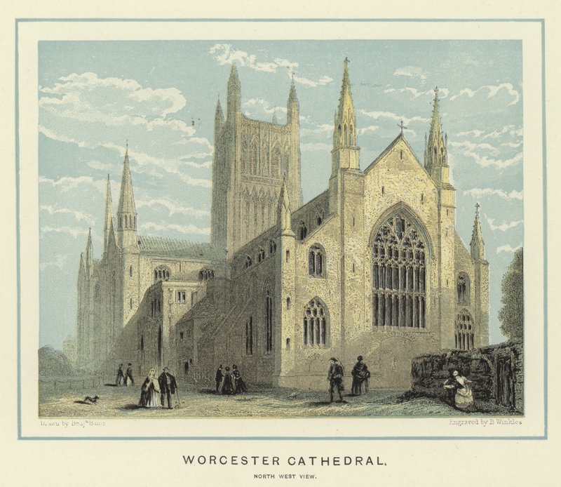 Catedral de Worcester, vista noroeste de Benjamin Baud