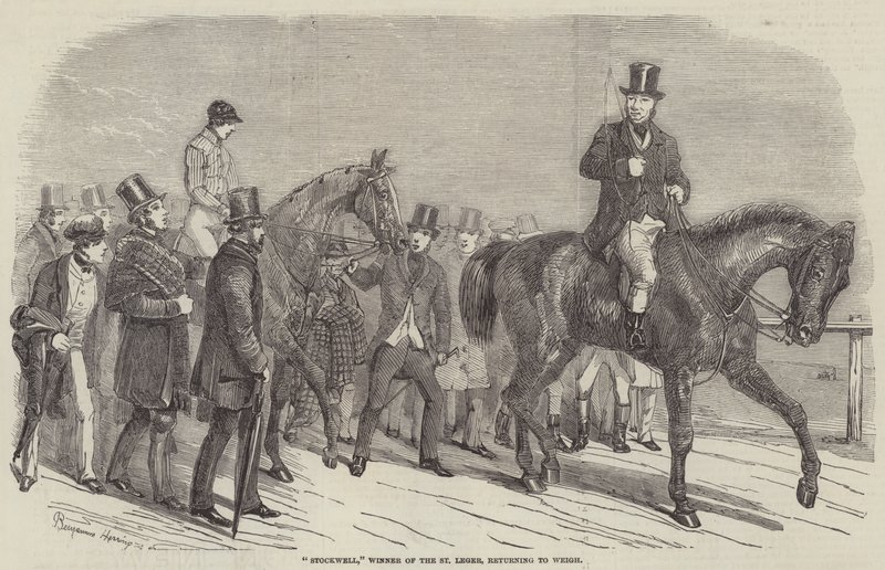 Stockwell, vencedor do St Leger, voltando a pesar de Benjamin Herring
