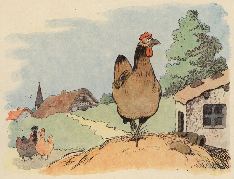 Ilustração para Chantecler por Benjamin Rabier (cor litho) de Benjamin Rabier
