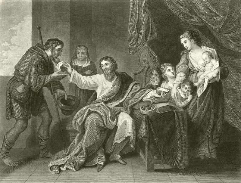 Alfred dividindo o pão de Benjamin West